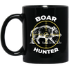 Boar Hunter, Wild Animal Hunter, Boar Lover, Retro Boar Black Mug