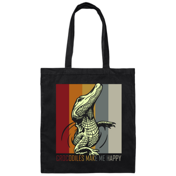 Green Crocodile Vintage Alligator Wildlife Animal Canvas Tote Bag