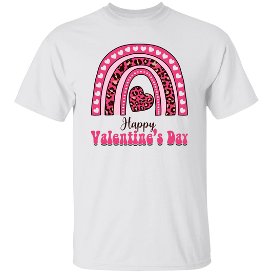 Happy Valentine's Day, Pink Rainbow, Leopard Valentine, Valentine's Day, Trendy Valentine Unisex T-Shirt