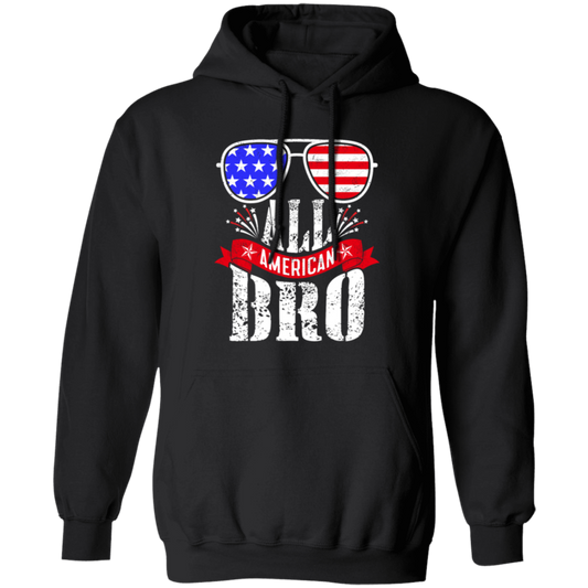 American Flag, All American Bro, American Sunglasses Pullover Hoodie