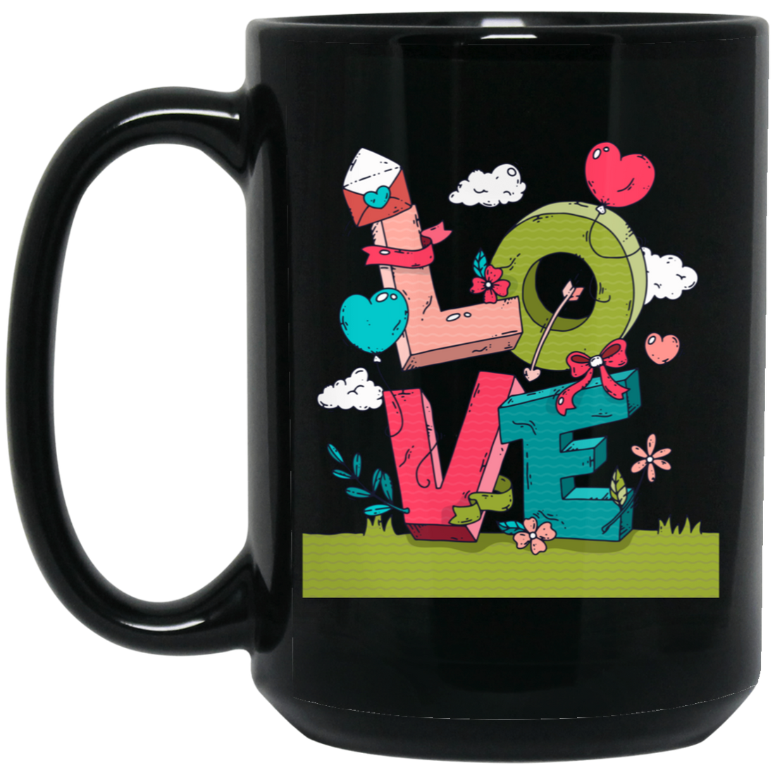 Love Valentine, Love Text, Best Love, Best Valentine Black Mug