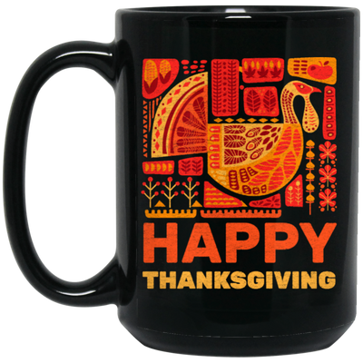 Give Thanks, Happy Thanksgiving Day, Love Thanksgiving, Best Retro Black Mug