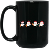 Funny Santa, Mini Santa Face, Merry Christmas, Trendy Christmas Black Mug