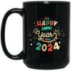 Happy New Year, 2024 New Year, New Year Fireworks Black Mug