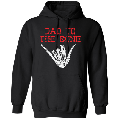 This Dad To The Bone pullover hoodie is sure to make a statement this Halloween. Features a trendy spooky skeleton hand design that's sure to add some fun and humor to your wardrobe.