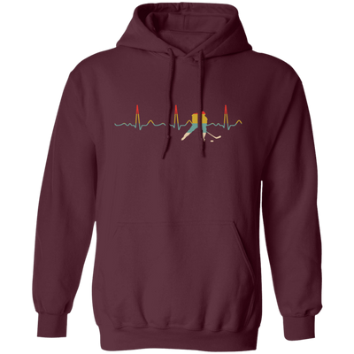 Ice Hockey Heartbeat, Ice Hockey Gift, Love Ice Hockey, Hockey Sport Lover Pullover Hoodie