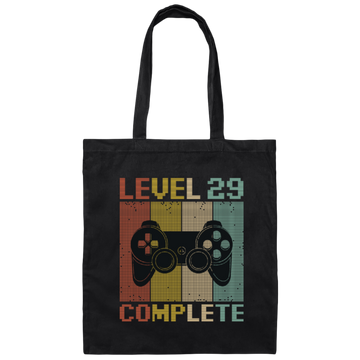 Retro Level 29 Complete Gamer Gamer 29 Years Birthday Canvas Tote Bag