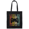 Retro Level 29 Complete Gamer Gamer 29 Years Birthday Canvas Tote Bag