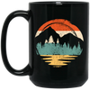 Vintage Mountain, Beach River Forest, Natural Retro, Sunset Cool Black Mug