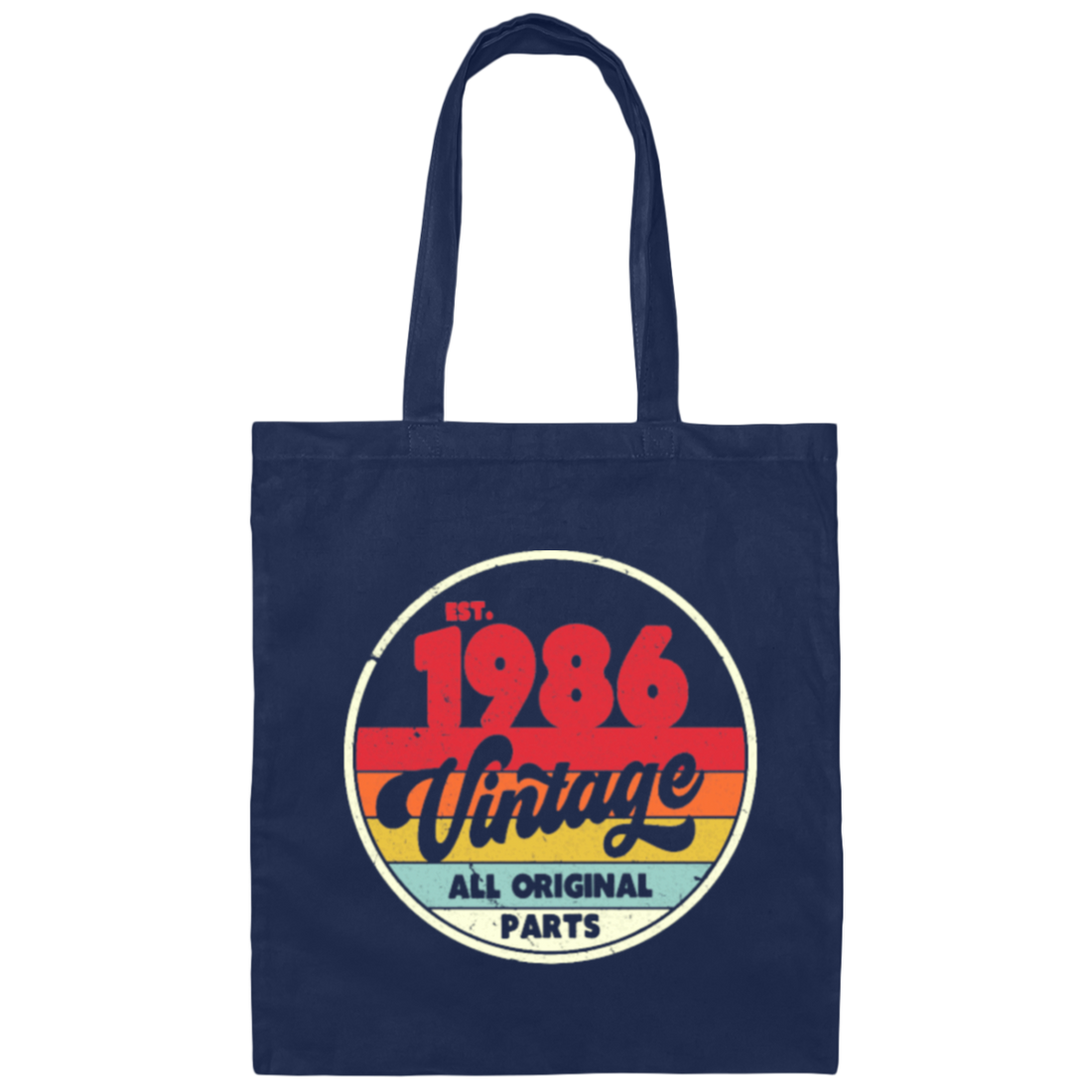 1986 Vintage Design, Retro 1986 Bitthday Canvas Tote Bag