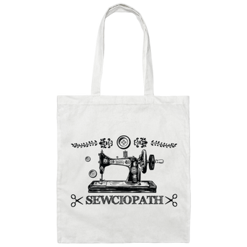 Sewciopath, Sewing Machine, Sewer Lover, Sewing Shop Canvas Tote Bag