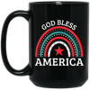 God Bless America, Rainbow American, Retro Rainbow Black Mug
