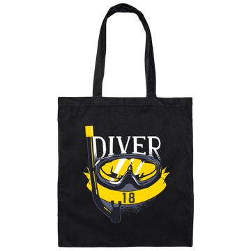Cool Diver 18th Birthday Scuba Diving 18 Years Gift Canvas Tote Bag