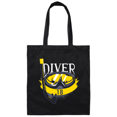 Cool Diver 18th Birthday Scuba Diving 18 Years Gift Canvas Tote Bag