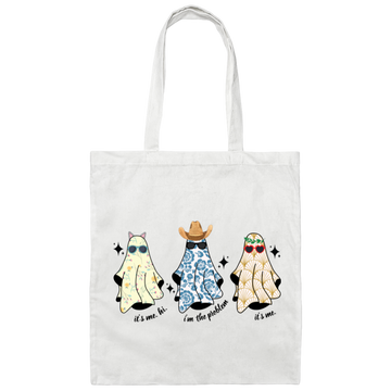 It's Me, Hi, I Am The Problem, It's Me, Three Cute Ghost Canvas Tote Bag