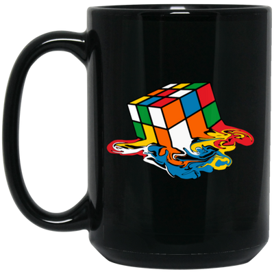 Melting Rubik's Cube, Cube Toy, Rubik Fan, Love Rubik, Cube Player Gift Black Mug