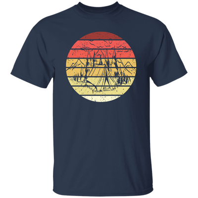 Vintage Camper Camping Retro Landscape Natural Nature Gift For Kids Unisex T-Shirt