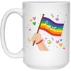 Pride Month, LGBT Gifts, LGBT Flag, Love And Peace White Mug