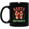 Santa University, Est 1836, Christmas Bow, Merry Christmas Black Mug