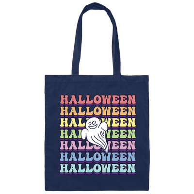 Halloween Party, Ghost Halloween, Groovy Halloween Canvas Tote Bag