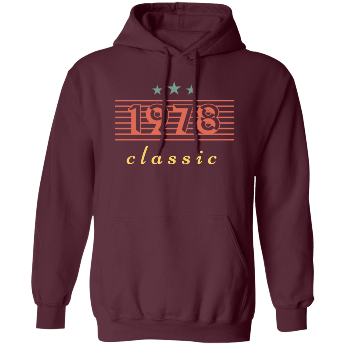 This stylish Retro 1978 Pullover Hoodie is perfect for any 1978 Lover Gift enthusiast. Crafted from a cozy cotton blend fabric, this gift will add a classic touch to any wardrobe. With its timeless classic styling, this pullover hoodie is sure to become a wardrobe staple for years to come.