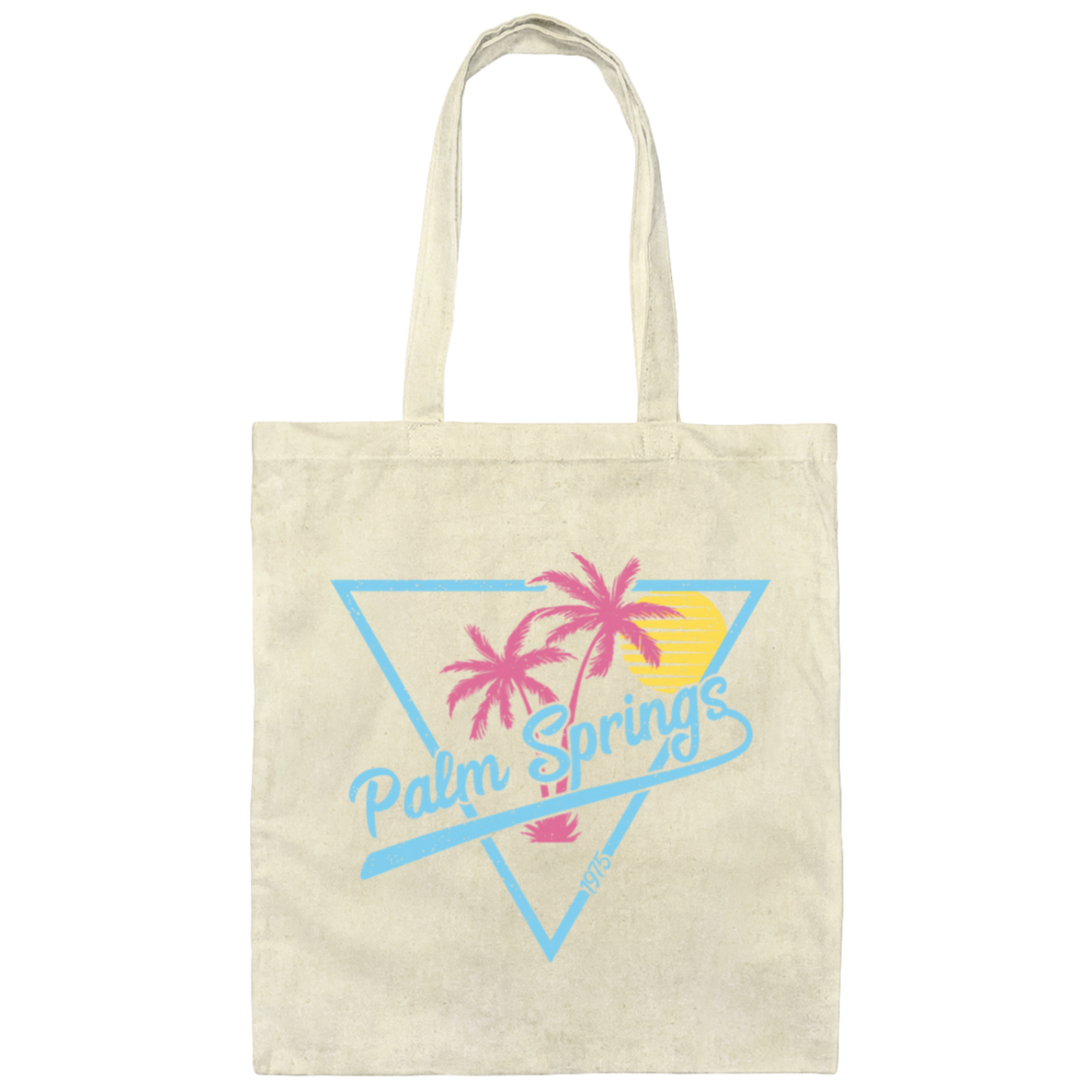 Palm Springs Triangle Palm Back To The 70s Vintage Canvas Tote Bag
