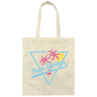Palm Springs Triangle Palm Back To The 70s Vintage Canvas Tote Bag