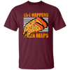 Life Happens, Pizza Helps, Fast Food Lover, Pizza Love Gift, Retro Pizza Unisex T-Shirt