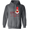 Love Lives Here, Loving Gnome, Cute Gnome, Valentine, Valentine's Day, Trendy Valentine Pullover Hoodie