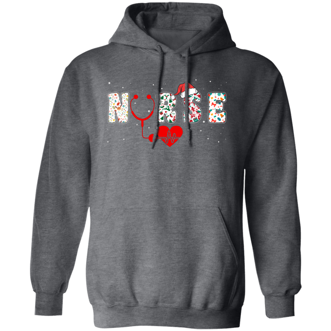 Nurse Christmas, Love Nurse, Love Christmas, Xmas Pattern Pullover Hoodie