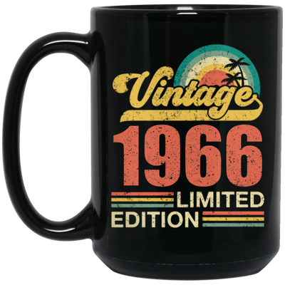 Hawaii 1966 Gift, Vintage 1966 Limited Gift, Retro 1966, Tropical Style Black Mug