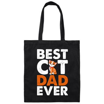 Dad Cat Lover, Best Cat Dad Ever, Best Cute Cat, Love Kitten Gift Canvas Tote Bag