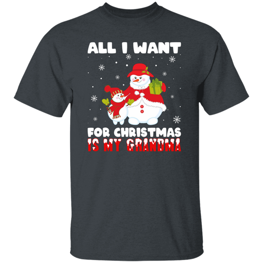 All I Want For Christmas Is My Grandma, Miss My Grandma, Merry Christmas, Trendy Christmas Unisex T-Shirt