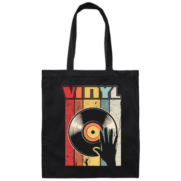 Retro Vinyl Record Player Analog Player Turntable Canvas Tote Bag