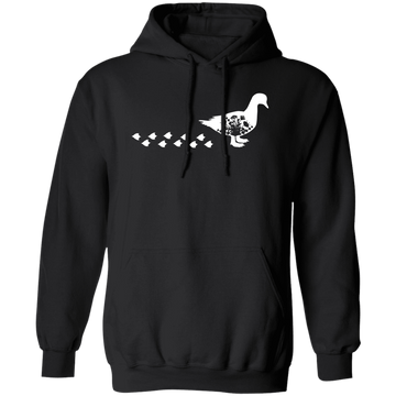 Duck Silhouette, Ducks Trace, Duck Footprint Pullover Hoodie