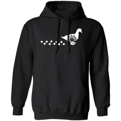 Duck Silhouette, Ducks Trace, Duck Footprint Pullover Hoodie