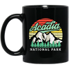 Acadia National Park, Retro Acadia, National Park Gift, Acadia Lover Black Mug