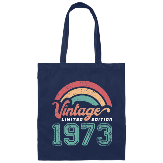 Vintage 1973, Rainbow 1973, Love Gift 1973, Limited Edition 1973 Canvas Tote Bag