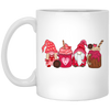 Gnome With Cups, Love Gnome, Valentine Gnome, Valentine's Day, Trendy Valentine White Mug