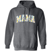 Mama Gift, Floral Mama, Mama Varsity, Mama Design, Mother's Day-blue Pullover Hoodie