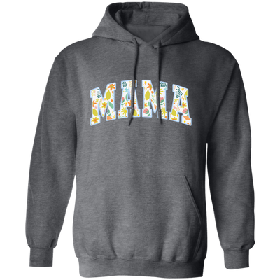 Mama Gift, Floral Mama, Mama Varsity, Mama Design, Mother's Day-blue Pullover Hoodie