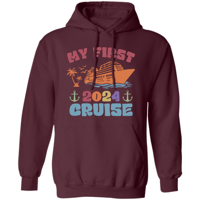 My First 2024 Cruise, Love Boat, Retro Cruise, 2024 Cruise Pullover Hoodie