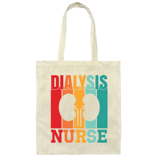 Dialysis Nurse, Retro Dialysis, Kidney Vintage Canvas Tote Bag