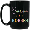 Sunshine And Horses, Groovy Hore, Retro Horse Black Mug