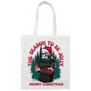 The Season To Be Jolly, Merry Christmas, Trendy Christmas, Skeleton Santa Canvas Tote Bag