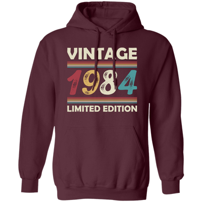 Vintage Birthday, 1984 Birthday, Retro 1984, Retro Birthday Pullover Hoodie