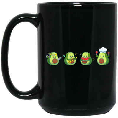 Avocado, Cute Avocado, Love Avocado, Avocado Lover Black Mug