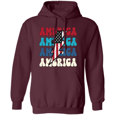 America, Flash America, American Flag, July 4th Pullover Hoodie