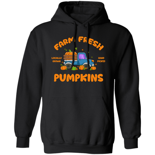 Farm Fresh Pumpkins, Love Thanksgiving, Fall Season, Vegetable Truck Pullover Hoodie