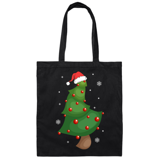 Funny Christmas Tree, Christmas Tree, Love Xmas, Merry Christmas, Trendy Chrismas Canvas Tote Bag